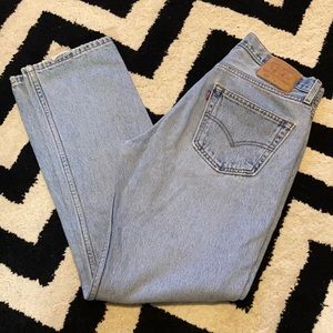 Vintage Levi’s 501 light wash high rise mom jeans